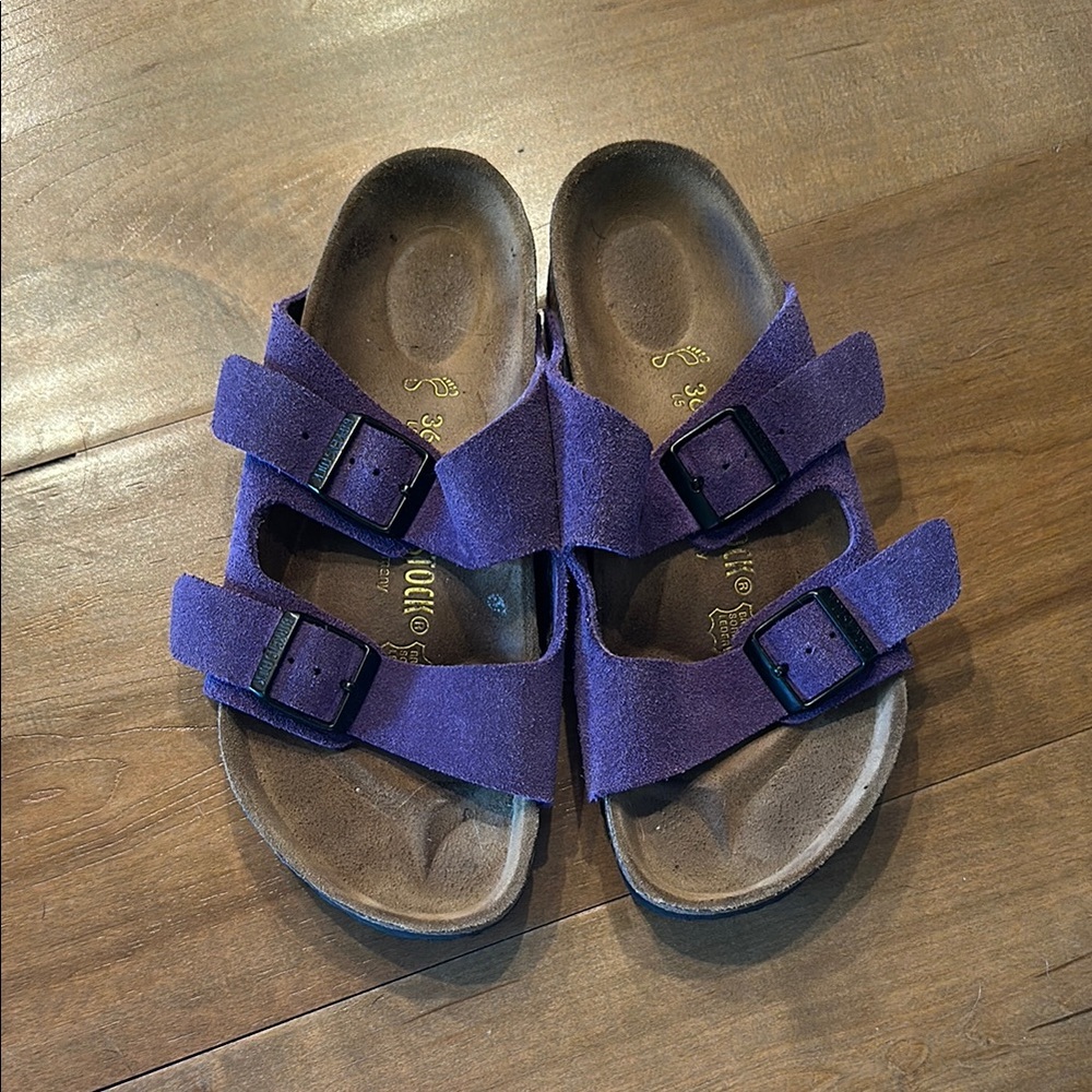 Birkenstock Kids Purple Suede Sandals